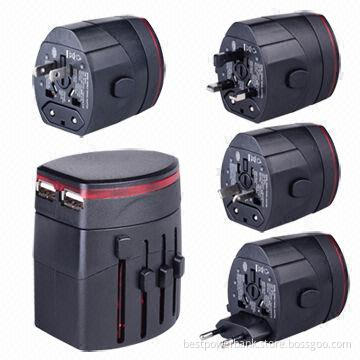 2014 Newest Universal Travel Adapter with 2.1A Output Current, UK/US/AU/EU Plugs in One Pattern